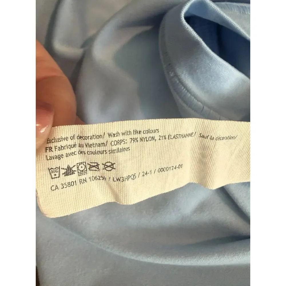 Lululemon Blue Nulu Soft Short Sleeve Stretch Fitted Athletic Top Women's M